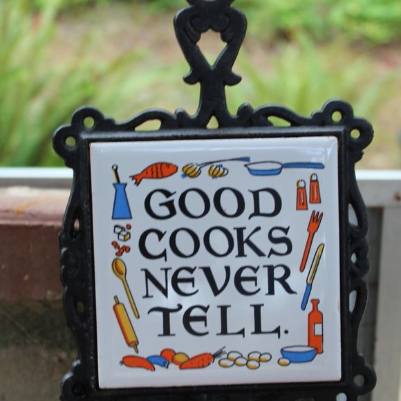 Vintage Cast Iron Ceramic Kitchen Trivets – Set of 3 –Arco 1970s Funny Sayings - Picture 5 of 16